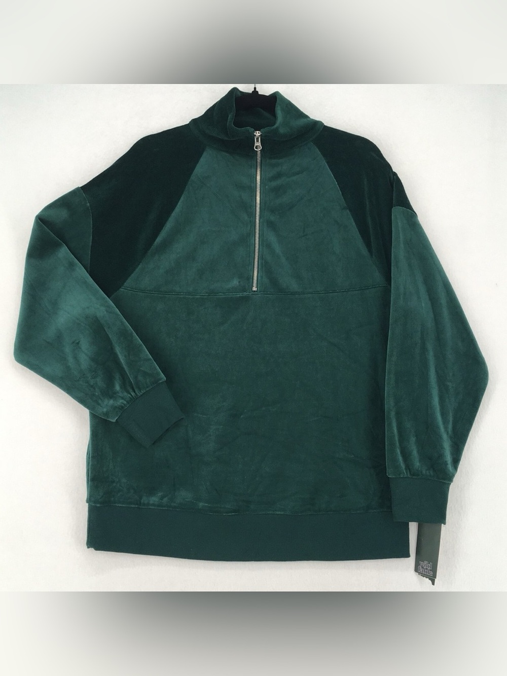 Wild Fable Pullover Quarter Zip Velour Sweatshirt